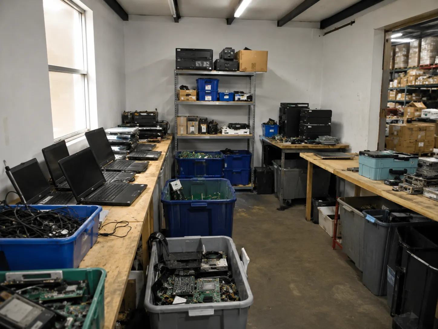 Electronic waste prepared for recycling